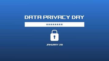 día de la privacidad de datos. contraseña de bloqueo oculta. plantilla para póster, portada, web, redes sociales vector