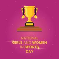 National Girls and Women in Sports Day. Holiday concept. Template for background, banner, card, poster with text inscription. vector
