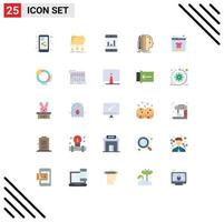 25 Thematic Vector Flat Colors and Editable Symbols of online shopping thinking analytics size human Editable Vector Design Elements