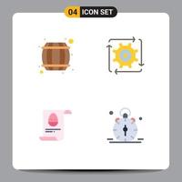 4 Creative Icons Modern Signs and Symbols of alcohol file drink development aester Editable Vector Design Elements