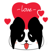 panda love valentine cartoon cute png