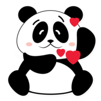 panda amour saint valentin dessin animé mignon png