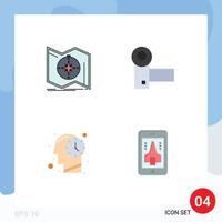 User Interface Pack of 4 Basic Flat Icons of direction systems navigate devices mind Editable Vector Design Elements