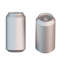 Metallic soda can mockup 3D illustration png