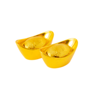 Yuan Bao Chinese gold sycee cutout, Png file