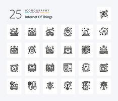 Internet de las cosas paquete de iconos de 25 líneas que incluye wifi. Internet de las Cosas. Internet de las Cosas. Internet. elegante vector