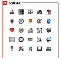 Set of 25 Modern UI Icons Symbols Signs for autumn online design learning international Editable Vector Design Elements