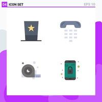 Pack of 4 creative Flat Icons of clothing phone top communication angle Editable Vector Design Elements