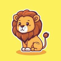Wildlife animals. Cute lion with simple Design vector illustration. Jungle life Clean vector design.