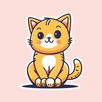 Draw vector illustration character design collection stickers funny cats Doodle cartoon style