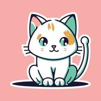 Draw vector illustration character design collection stickers funny cats Doodle cartoon style