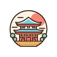 Japan famous landmark icons. Vector illustrations.olorful flat style  icon Design