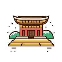 Japan famous landmark icons. Vector illustrations.olorful flat style  icon Design