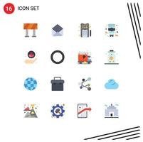 conjunto de 16 iconos modernos de la interfaz de usuario signos de símbolos para el paquete editable de la planta de loto del teléfono de la junta de cuña de elementos creativos de diseño vectorial vector