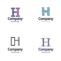 Letter H Big Logo Pack Design Creative Modern logos design for your business vector