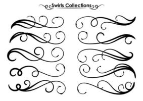 Black Swirls template vector. Swash collections. Text divider for frame, border, title, pages. Vintage illustration template. Vector eps 10.