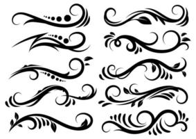 Black Swirls template vector. Swash collections. Text divider for frame, border, title, pages. Vintage illustration template. Vector eps 10.