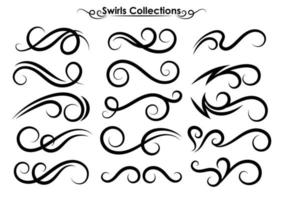 Black Swirls template vector. Swash collections. Text divider for frame, border, title, pages. Vintage illustration template. Vector eps 10.