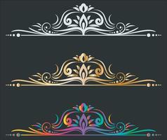 Swirls colorful template vector. Swash collections. Text divider for frame, border, title, pages. Vintage illustration template. Vector eps 10.