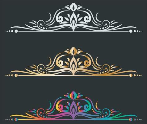 Swirls colorful template vector. Swash collections. Text divider for frame, border, title, pages. Vintage illustration template. Vector eps 10.