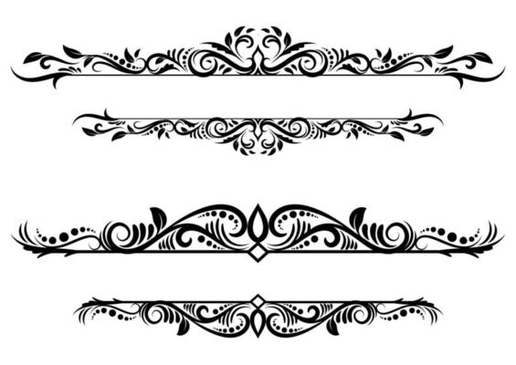 Text dividers template vector. Swash collections. Text divider for frame, border, title, pages. Vintage illustration template. Vector eps 10.
