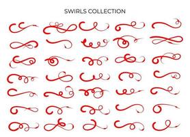 Red Swirls template vector. Swash collections. Text divider for frame, border, title, pages. Vintage illustration template. Vector eps 10.