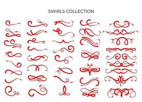 Red Swirls template vector. Swash collections. Text divider for frame, border, title, pages. Vintage illustration template. Vector eps 10.