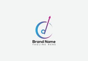 Abstract modern d letter initial tech logo design vector