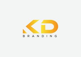 diseño abstracto del logotipo de las marcas de letras modernas de la letra kd vector