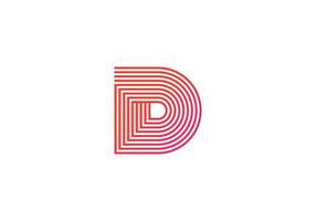 Abstract modern d letter initial tech logo design vector