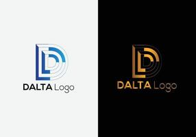 diseño de logotipo de tecnología inicial de letra d moderna abstracta vector