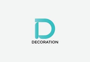 Abstract modern d letter initial tech logo design vector