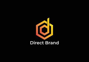 Direct Brand Abstract D letter modern lettermarks logo design vector