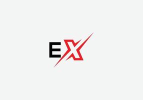 Abstract EX letter marks minimalist logo design vector