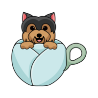 clipart de perro en una taza png