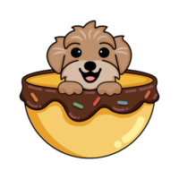 clipart chien dans une tasse png