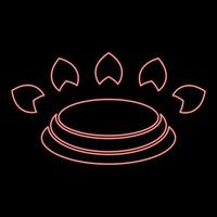 Neon gas burner stove symbol type cooking surfaces sign utensil destination panel red color vector illustration image flat style