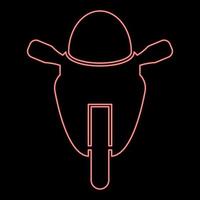 Neon motorcycle sport type Race class red color vector illustration image flat style