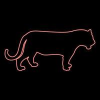 Neon tiger red color vector illustration image flat style
