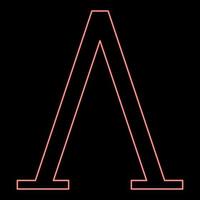 Neon lambda greek symbol capital letter uppercase font red color vector illustration image flat style