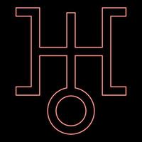 Neon symbol uranus red color vector illustration image flat style