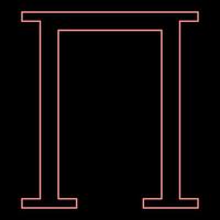 Neon pi greek symbol capital letter uppercase font red color vector illustration image flat style