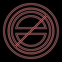 Neon halogen symbol type cooking surfaces sign utensil destination panel red color vector illustration image flat style