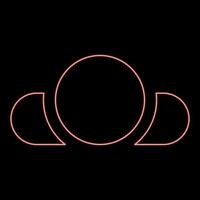 Neon man lying on back View head shoulders red color vector illustration image flat style