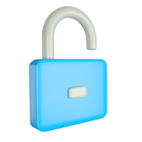 Lock icon. Web Interface 3D rendering. png