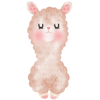 linda ilustración de llama de alpaca png