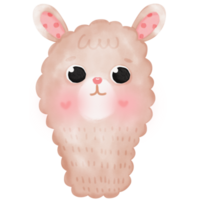 ilustração fofa de lhama de alpaca png