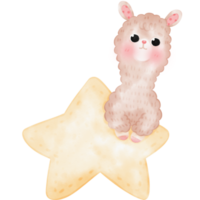 Cute Alpaca Llama illustration png