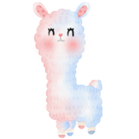 linda ilustración de llama de alpaca png