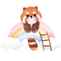 schattig rood panda illustratie png